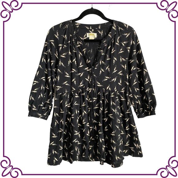 Maeve by Anthropologie Winona Babydoll Loose Fit Tunic 3/4 Sleeves Blouse XS - Picture 1 of 10